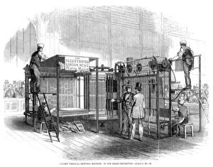 Great Exhibition 1851 Prints: Patent vertical printing machine, Great Exhibition, London, 1851