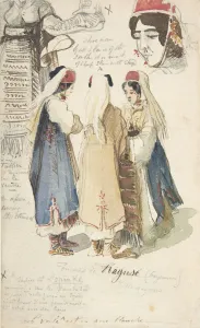 Peasant Women from Ragusa, 1848-1866. Creator: Edward Lear Peasant Women from Ragusa, 1848-1866. Creator: Edward Lear