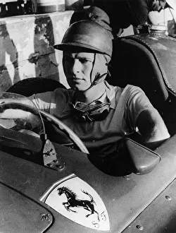 Peter Collins in a Ferrari, c1956 Print