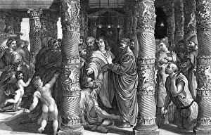 Peter and John at the Beautiful Gate Print