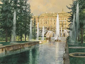 Peterhof, 1898. Artist: Kopallik, Franz (1860-1931) Peterhof, 1898. Artist: Kopallik, Franz (1860-1931)