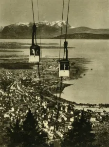 Lake Constance Austria Prints: The Pfanderbahn cable car, Bregenz, Austria, c1935. Creator: Unknown