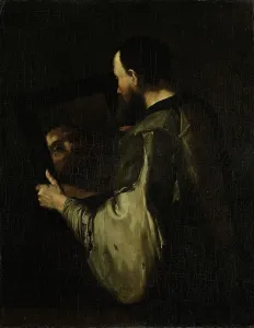Dutch Oil On Canvas Prints: Philosopher with Mirror, 1600-1652. Creator: Unknown