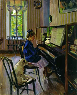 At the Piano, 1914. Artist: Sergey Vinogradov At the Piano, 1914. Artist: Sergey Vinogradov