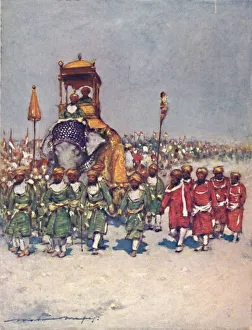 Delhi Durbar 1903 Prints: One of the most picturesque Groups in the Retainers Procession