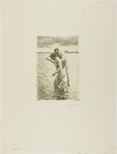 Black And White Portraits Prints: Pilot, 1919. Creator: Anders Leonard Zorn