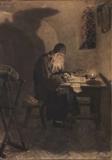 Pimen. Illustration to the Drama Boris Godunov by A. Pushkin. Artist: Vasnetsov, Viktor Mikhaylovich (1848-1926) Pimen. Illustration to the Drama Boris Godunov by A. Pushkin. Artist: Vasnetsov, Viktor Mikhaylovich (1848-1926)