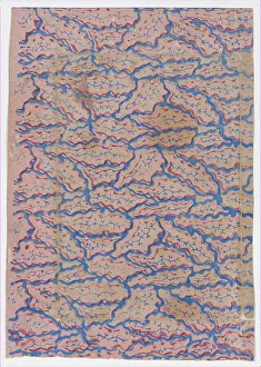 Blue Abstract Pattern Print, 19th century