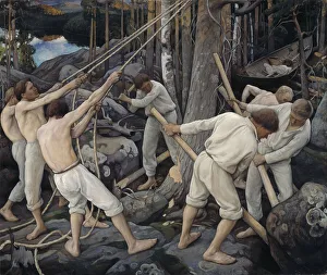 Pioneers in Karelia. Artist: Halonen, Pekka (1865-1933) Pioneers in Karelia. Artist: Halonen, Pekka (1865-1933)