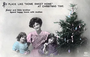 No Place like Home Sweet Home at Christmas Time, greetings card, c1900-1919(?).Artist: Schwerdffeger & Co No Place like Home Sweet Home at Christmas Time, greetings card, c1900-1919(?).Artist: Schwerdffeger & Co