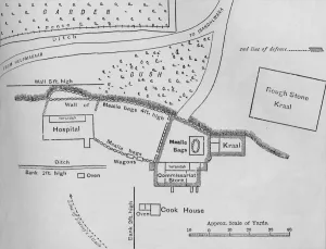 Plan of the Defences at Rorkes Drift, (Jan. 22, 1879), c1880 Plan of the Defences at Rorkes Drift, (Jan. 22, 1879), c1880