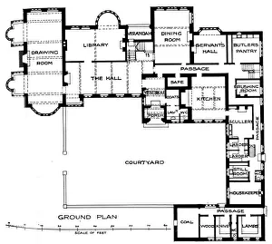 Plan of Maesycrugiau Manor, c1900, (1905). Artist: Arnold Mitchell Plan of Maesycrugiau Manor, c1900, (1905). Artist: Arnold Mitchell