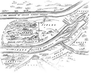 Crimean War Map Prints: Plan of the Passage of the Ingour, 1856. Creator: Unknown
