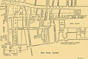 London Geographical Features Prints: Plan of a Portion of Westminster Between 1734 and 1748 - Before the Erection of