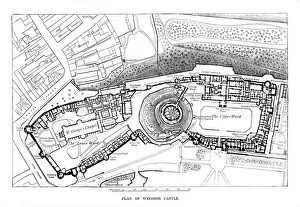 Medieval Fortification Designs Prints: Plan of Windsor Castle
