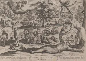 Plate 1: Cain Killing Abel, from The Battles of the Old Testament, ca. 1590... ca Plate 1: Cain Killing Abel, from The Battles of the Old Testament, ca. 1590... ca