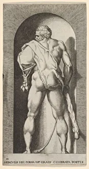 Plate 15: Hercules standing in a niche, wearing a lion skin and holding a club Plate 15: Hercules standing in a niche, wearing a lion skin and holding a club