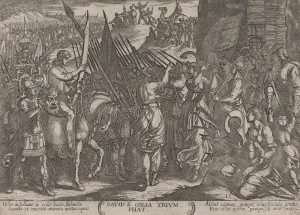 Plate 17: David Returning in Triumph with the Head of Goliath, from The Batt... ca Plate 17: David Returning in Triumph with the Head of Goliath, from The Batt... ca