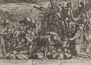 Plate 22: Josaphat Thanking God for His Victory, from The Battles of the Old... ca Plate 22: Josaphat Thanking God for His Victory, from The Battles of the Old... ca