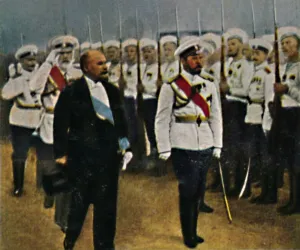 Poincare (geb. 1860) und Zar Nikolaus II. 1868-1918, 1934 Poincare (geb. 1860) und Zar Nikolaus II. 1868-1918, 1934
