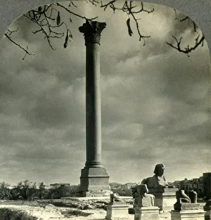 Pompeys Pillar, a Landmark for Sailors, and Sphinxes (Recently Unearthed), Alexandria Pompeys Pillar, a Landmark for Sailors, and Sphinxes (Recently Unearthed), Alexandria