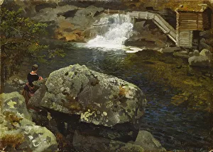 By the Mill Pond. Artist: Gude, Hans (1825-1903) By the Mill Pond. Artist: Gude, Hans (1825-1903)
