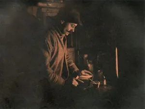 Herbert Ponting Prints: Ponting Developing a Plate in the Dark Room, c1910-1913, (1913)