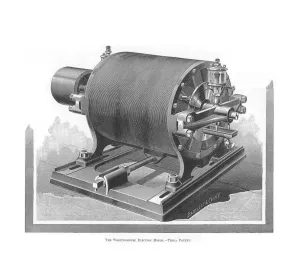 Nikola Tesla Prints: Nikola Tesla's Alternating Current Motor Print, 1888-1889