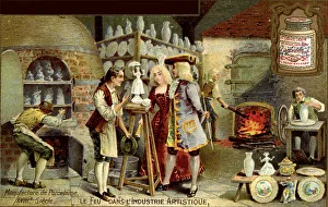 Porcelain manufacture in the 18th century (From a French Advertisement). Artist: Anonymous Porcelain manufacture in the 18th century (From a French Advertisement). Artist: Anonymous