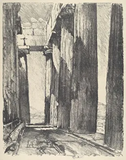 The Portico of the Parthenon, 1913. Creator: Joseph Pennell The Portico of the Parthenon, 1913. Creator: Joseph Pennell