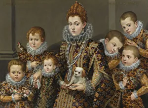Portrait of Bianca degli Utili Maselli with her six children Portrait of Bianca degli Utili Maselli with her six children