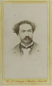 Portrait of the composer Robert Planquette (1848-1903), c. 1880. Creator: Photo studio W Portrait of the composer Robert Planquette (1848-1903), c. 1880. Creator: Photo studio W