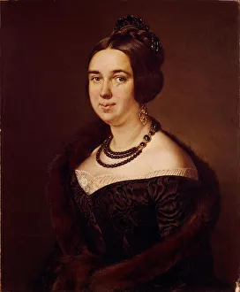 Portrait of Countess Alexandra Alexeevna Obolenskaya, nee Mazurina (1817-1885), 1845 Portrait of Countess Alexandra Alexeevna Obolenskaya, nee Mazurina (1817-1885), 1845