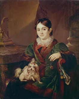 Portrait of Countess Natalia Andreevna Obolenskaya, 1833. Artist: Tropinin, Vasili Andreyevich (1776-1857) Portrait of Countess Natalia Andreevna Obolenskaya, 1833. Artist: Tropinin, Vasili Andreyevich (1776-1857)