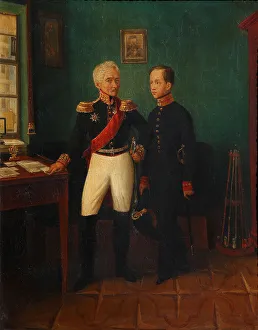 Portrait of General Fyodor Grigoryevich (Friedrich August) Goldgeuer (1771-1848) with Son Mikhail, c Artist: Anonymous Portrait of General Fyodor Grigoryevich (Friedrich August) Goldgeuer (1771-1848) with Son Mikhail, c Artist: Anonymous