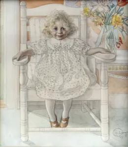 Portrait of Inga-Maria Thiel. Artist: Larsson, Carl (1853-1919) Portrait of Inga-Maria Thiel. Artist: Larsson, Carl (1853-1919)