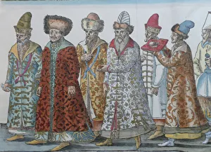 Portrait of Moscow Monarchs Ivan III, Vasili III Ivanovich, Ivan IV of Russia and entourage. Artist: Anonymous Portrait of Moscow Monarchs Ivan III, Vasili III Ivanovich, Ivan IV of Russia and entourage. Artist: Anonymous