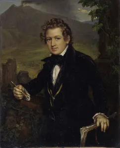 Portrait of the painter Karl Pavlovich Bryullov (1799-1852), 1836. Artist: Tropinin, Vasili Andreyevich (1776-1857) Portrait of the painter Karl Pavlovich Bryullov (1799-1852), 1836. Artist: Tropinin, Vasili Andreyevich (1776-1857)