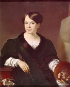 Portrait of the painter Lyubov Borozdna-Stromilova (1813-1894), 1831. Artist: Tropinin, Vasili Andreyevich (1776-1857) Portrait of the painter Lyubov Borozdna-Stromilova (1813-1894), 1831. Artist: Tropinin, Vasili Andreyevich (1776-1857)