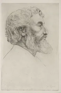 Alphonse Legros Print of Sir Frederick Leighton (First Plate)