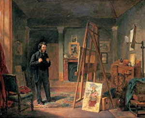 Portrait of Thomas Faed in his Studio, 19th century. Artist: John Ballantyne Portrait of Thomas Faed in his Studio, 19th century. Artist: John Ballantyne