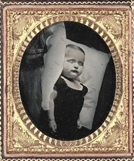 Prints of Post-Mortem on Pillow, Vertical, c. 1850. Children have always been particularly cherished subjects for photography Cleveland Prints: Victorian Era Print: Post-Mortem on Pillow, c. 1850