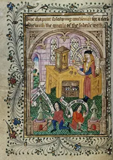 Print of Alchemical Experimentation, c1477