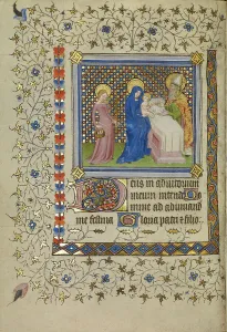 Medieval Christianity Iconography Prints: The Presentation in the Temple; Book of Hours, about 1400-1410. Creator: Unknown