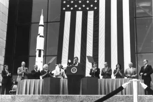 President George Bush and Apollo 11 Astronauts, Washington D.C. USA, 1989. Creator: NASA President George Bush and Apollo 11 Astronauts, Washington D.C. USA, 1989. Creator: NASA