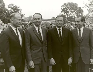 President Nixon meets the Apollo 11 astronauts on the lawn of the White House President Nixon meets the Apollo 11 astronauts on the lawn of the White House