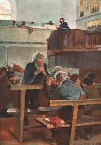 Victorian Era Christianity Prints: Primitive Methodists at Prayer, c1889, (c1902). Creator: Unknown