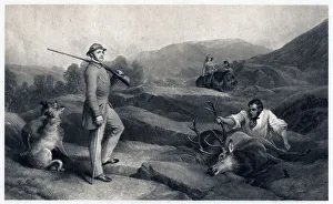 Prince Albert stag hunting, mid-19th century. Artist: Edwin Henry Landseer Prince Albert stag hunting, mid-19th century. Artist: Edwin Henry Landseer