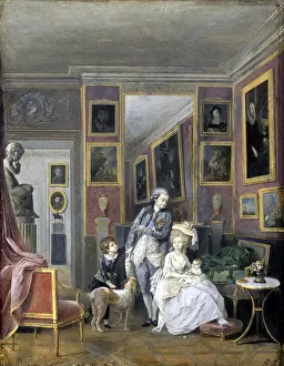 Prince Alexander Sergeevich Stroganov with his wife Ekaterina Petrovna and children, ca 1778. Artist: Anonymous Prince Alexander Sergeevich Stroganov with his wife Ekaterina Petrovna and children, ca 1778. Artist: Anonymous
