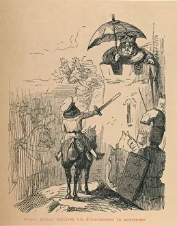 Prince Arthur requires his Grandmother to surrender, c1860, (c1860). Artist: John Leech Prince Arthur requires his Grandmother to surrender, c1860, (c1860). Artist: John Leech